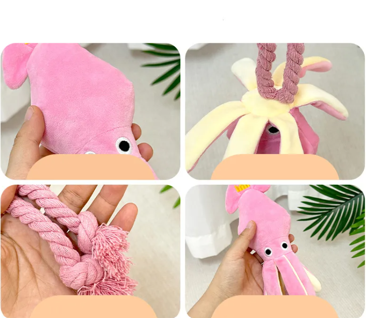 Squid Plush Dog Cat Chew Toy