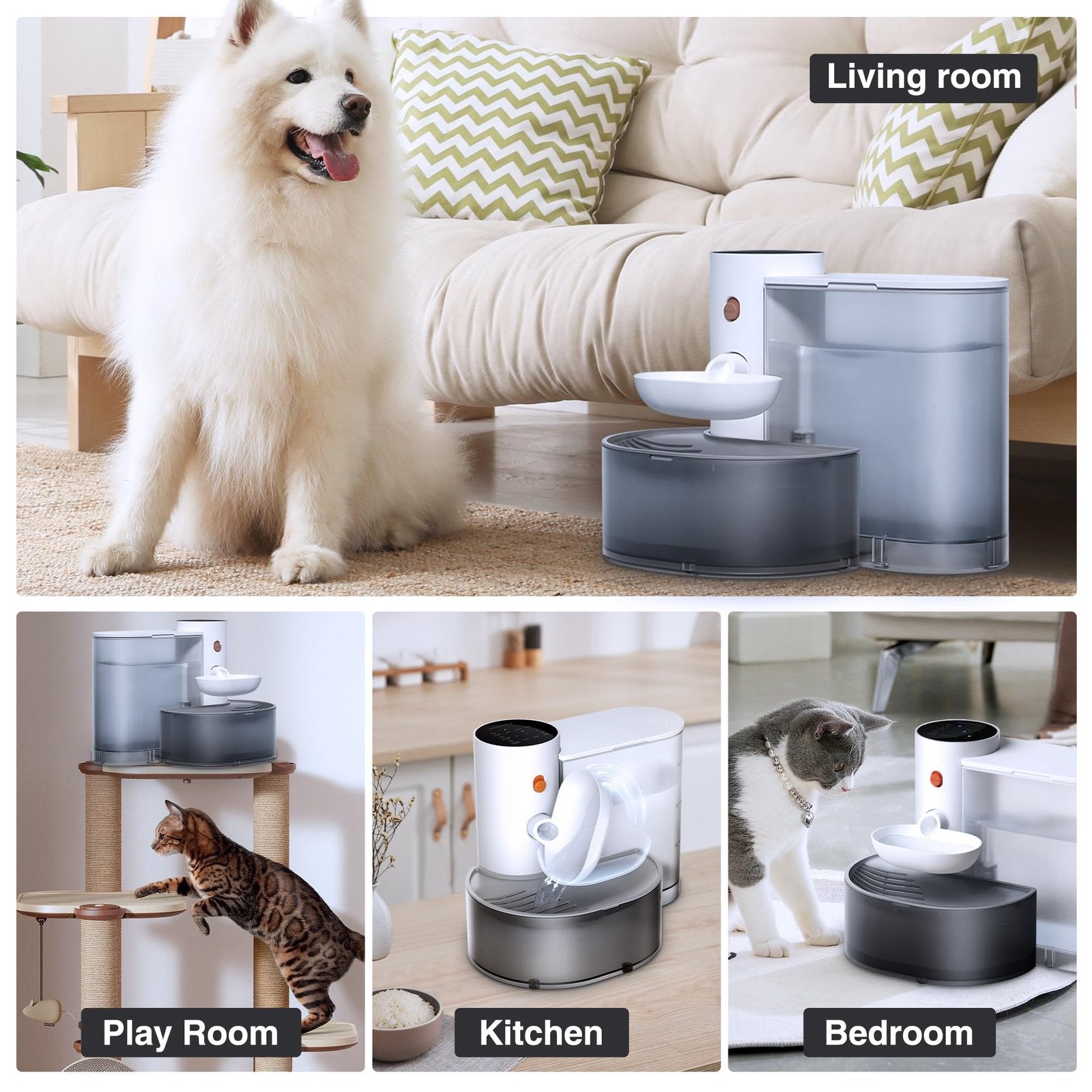 Cordless Pet Water Fountain in Use