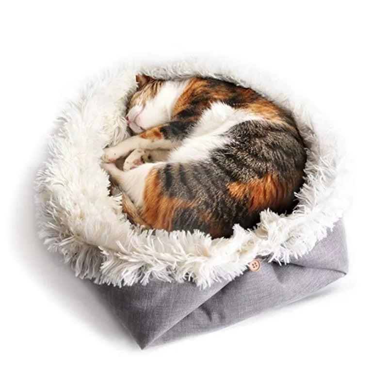 Dual-Use Cat and Dog Bed - Grey White