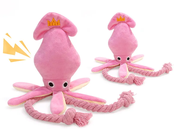 Squid Plush Dog Cat Chew Toy